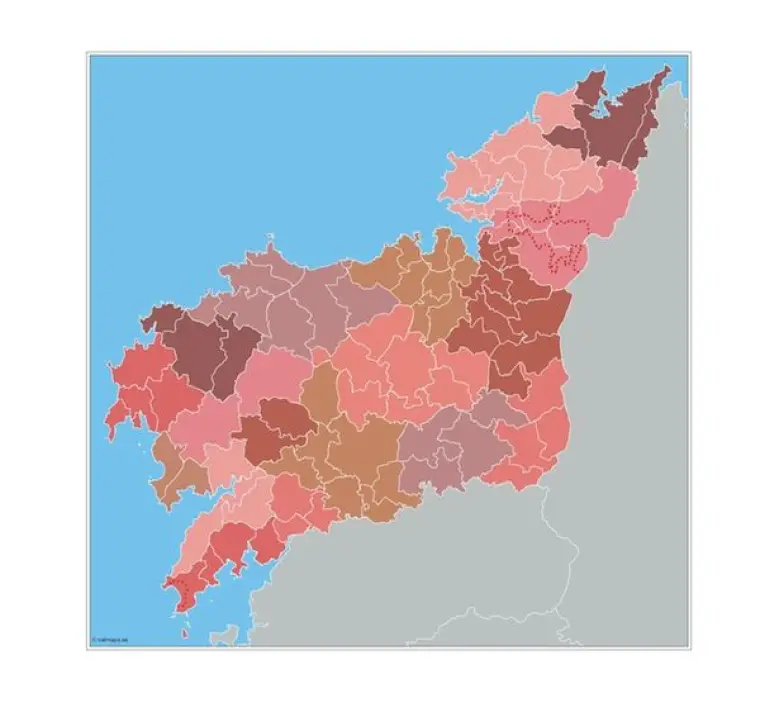 Mapa de municipios de A Coruña — mudo
