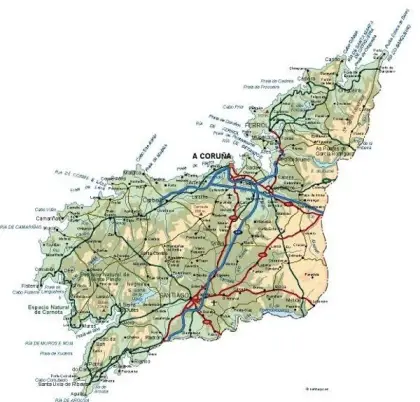Mapa vectorial de A Coruña — provincia