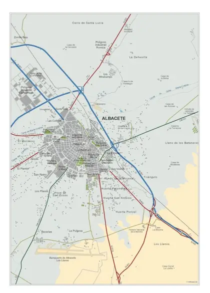 Mapa del área metropolitana de Albacete — vectorial