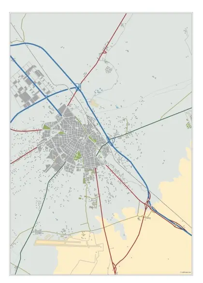 Mapa del área metropolitana de Albacete — mudo