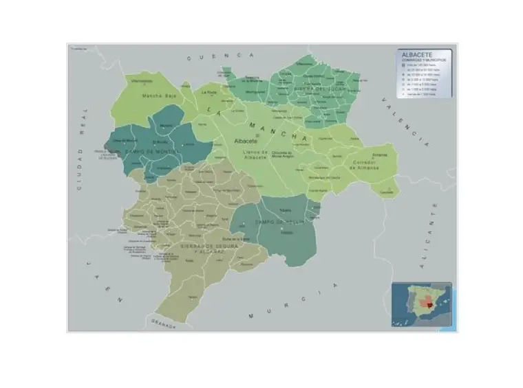Mapa de municipios de Albacete — con nombres
