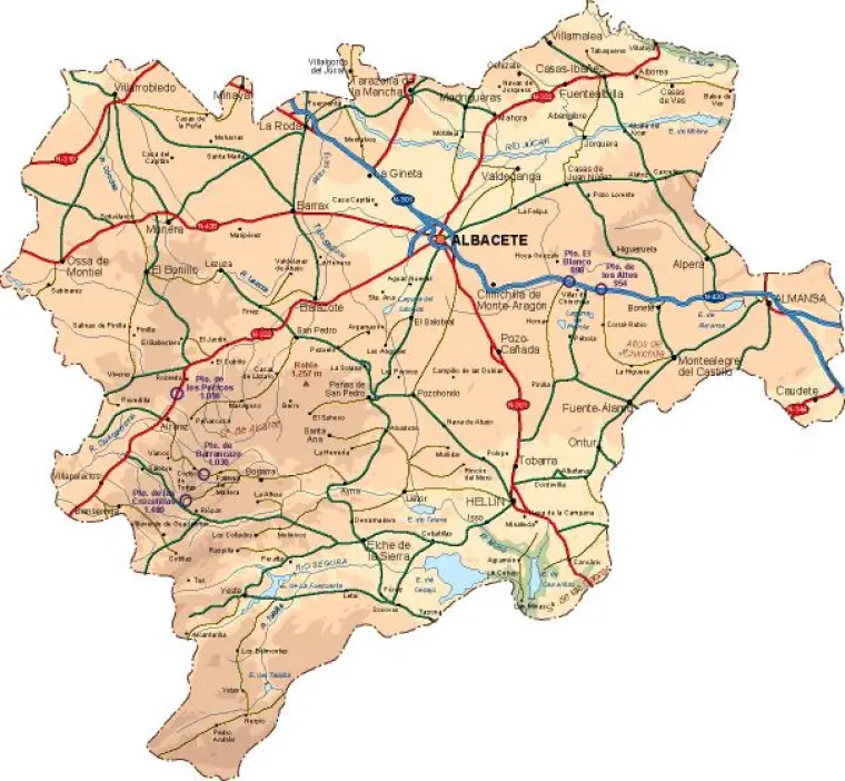Mapa vectorial de Albacete — provincia