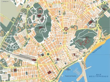 Plano vectorial de Alicante — con calles