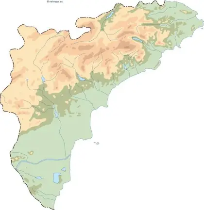 Mapa vectorial de Alicante — mudo