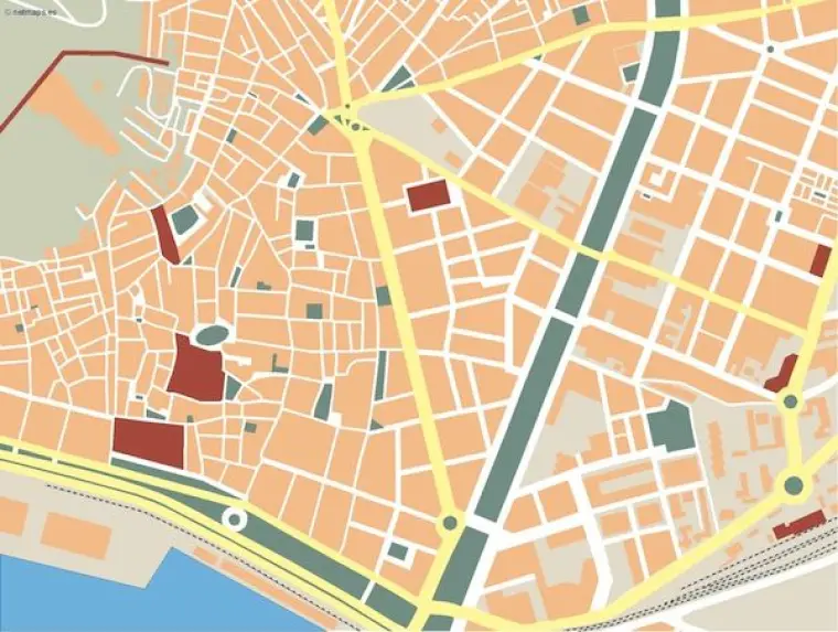 Plano vectorial de Almería — mudo