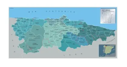 Mapa de municipios de Asturias — con nombres