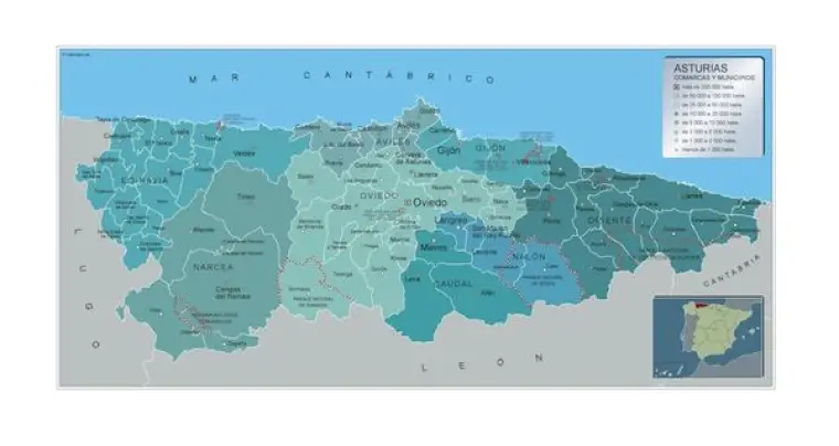 Mapa de municipios de Asturias — con nombres