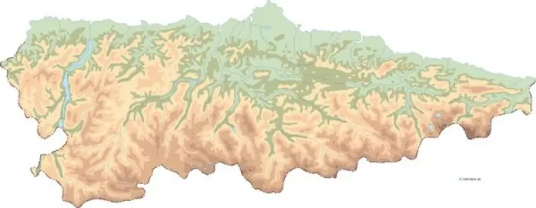 Mapa vectorial de Asturias — mudo
