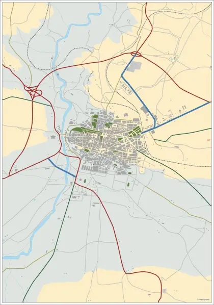 Mapa del área metropolitana de Ávila — mudo