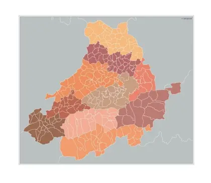 Mapa de municipios de Ávila — mudo