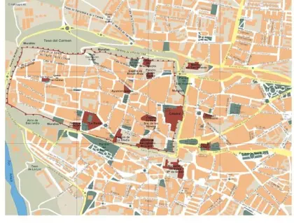 Plano vectorial de Ávila — con calles