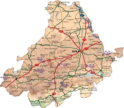 Mapa vectorial de Ávila — provincia
