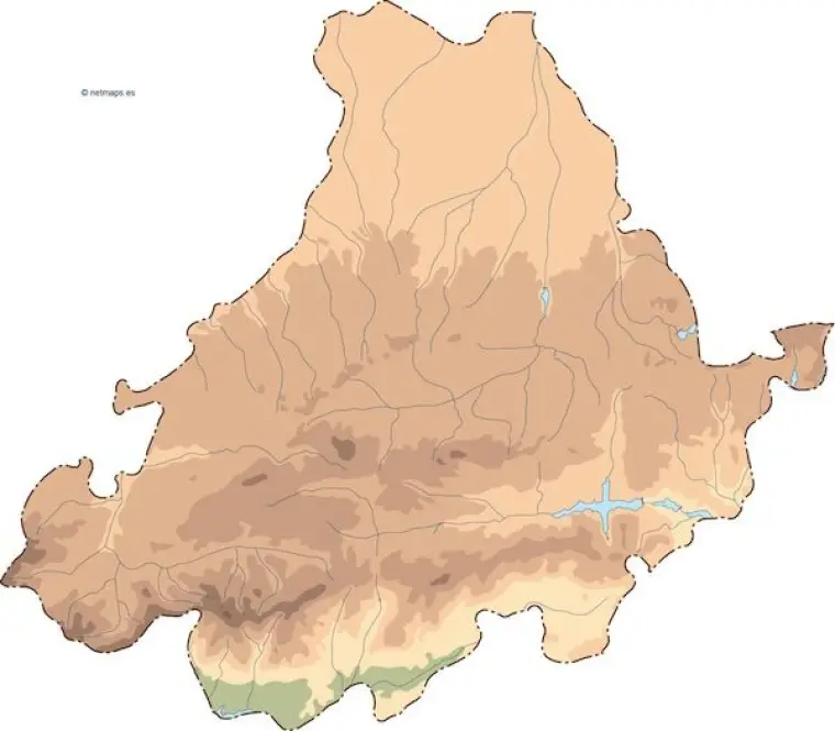 Mapa vectorial de Ávila — mudo
