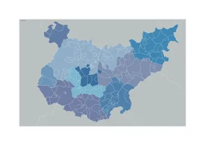Mapa de municipios de Badajoz — mudo