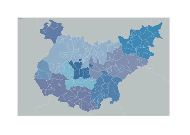 Mapa de municipios de Badajoz — mudo
