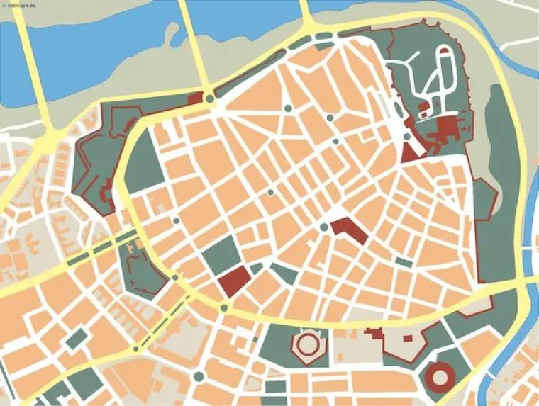 Plano vectorial de Badajoz — mudo