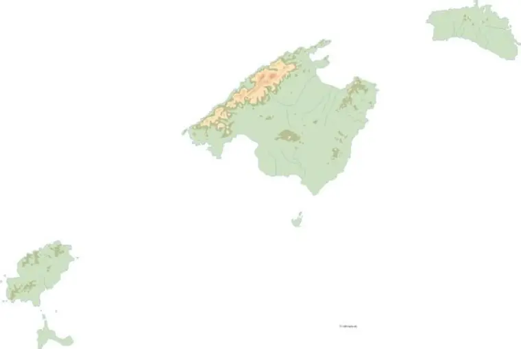 Mapa vectorial de Islas Baleares — mudo