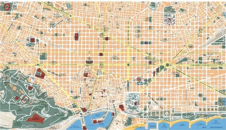Plano vectorial de Barcelona — con calles