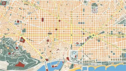 Plano vectorial de Barcelona — mudo