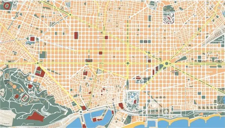 Plano vectorial de Barcelona — mudo