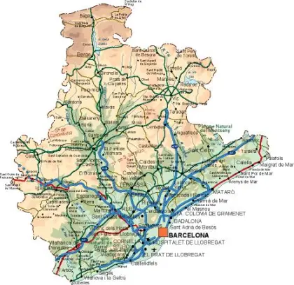 Mapa vectorial de Barcelona — provincia