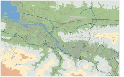 Mapa del área metropolitana de Bilbao — mudo