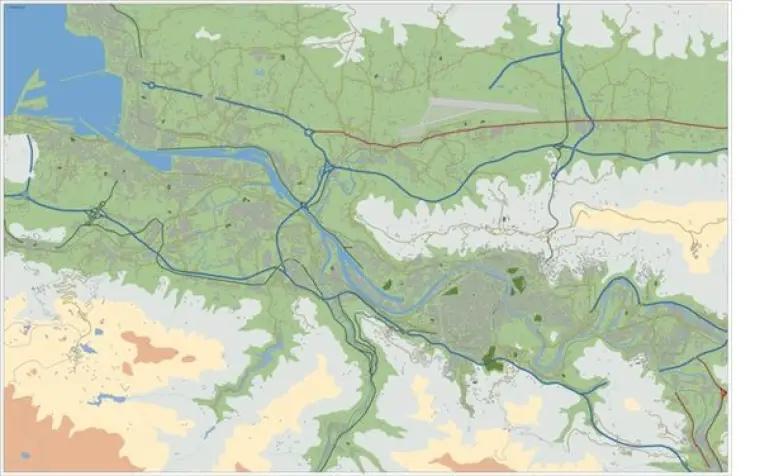 Mapa del área metropolitana de Bilbao — mudo