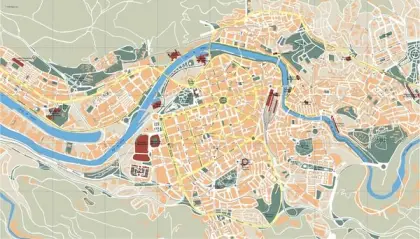 Plano vectorial de Bilbao — con calles
