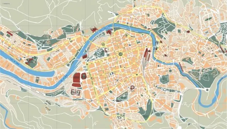 Plano vectorial de Bilbao — con calles
