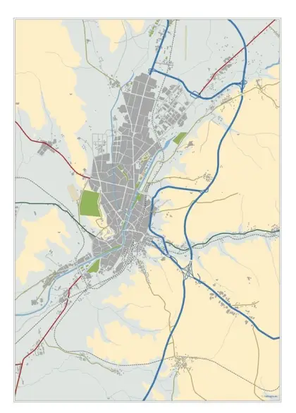 Mapa del área metropolitana de Burgos — mudo
