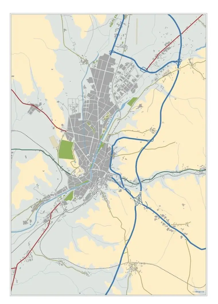 Mapa del área metropolitana de Burgos — mudo
