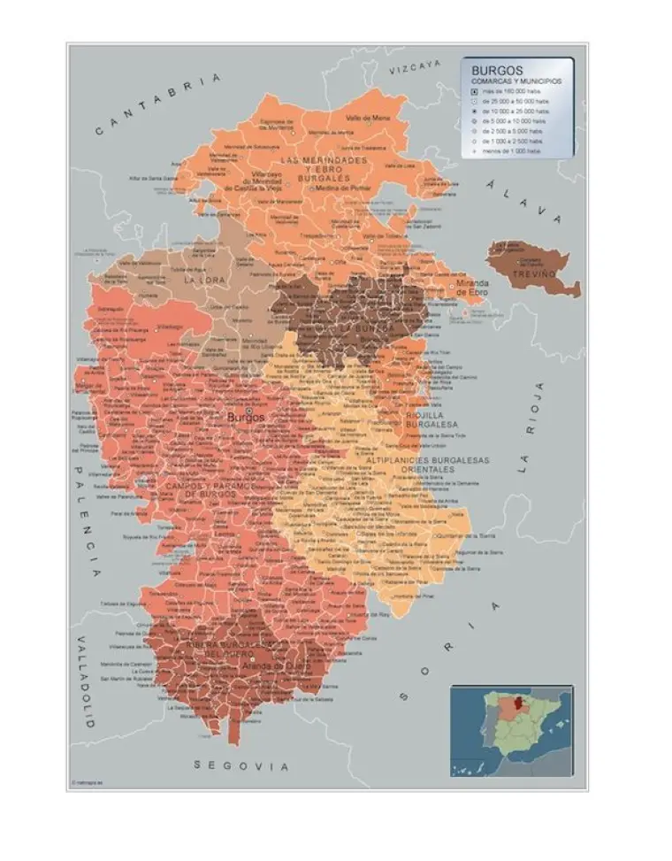 Mapa de municipios de Burgos — con nombres