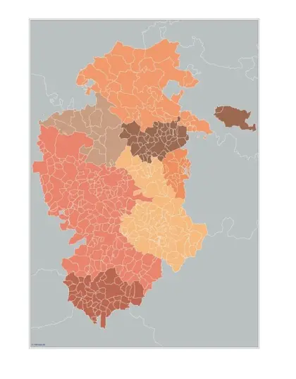 Mapa de municipios de Burgos — mudo