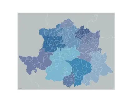Mapa de municipios de Cáceres — mudo