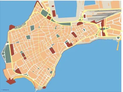 Plano vectorial de Cádiz — mudo