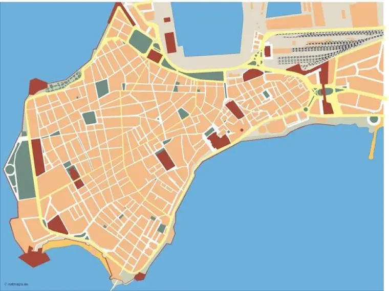 Plano vectorial de Cádiz — mudo
