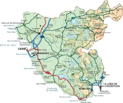 Mapa vectorial de Cádiz — provincia
