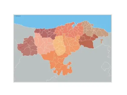 Mapa de municipios de Cantabria — mudo