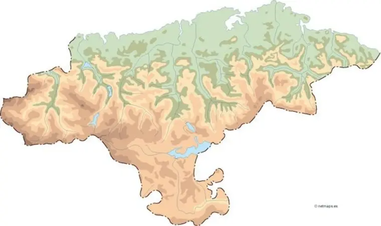 Mapa vectorial de Cantabria — mudo