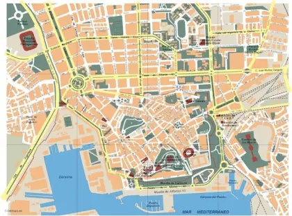 Plano vectorial de Cartagena — con calles