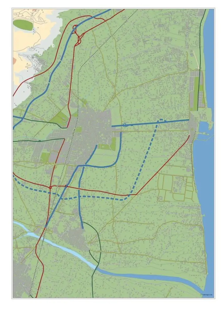 Mapa del área metropolitana de Castellón — mudo