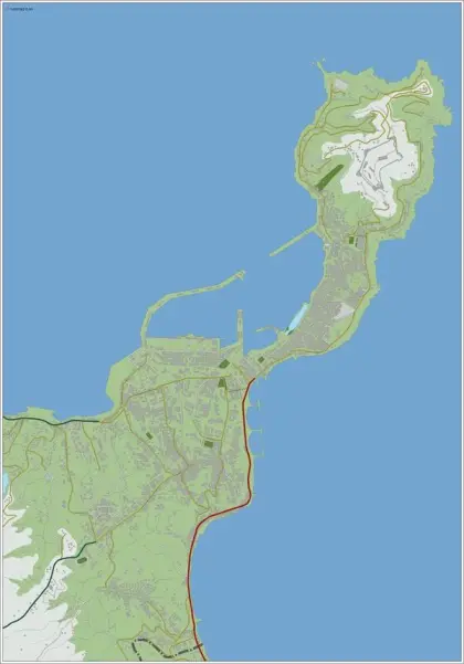 Mapa del área metropolitana de Ceuta — mudo