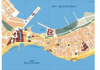 Plano vectorial de Ceuta — con calles