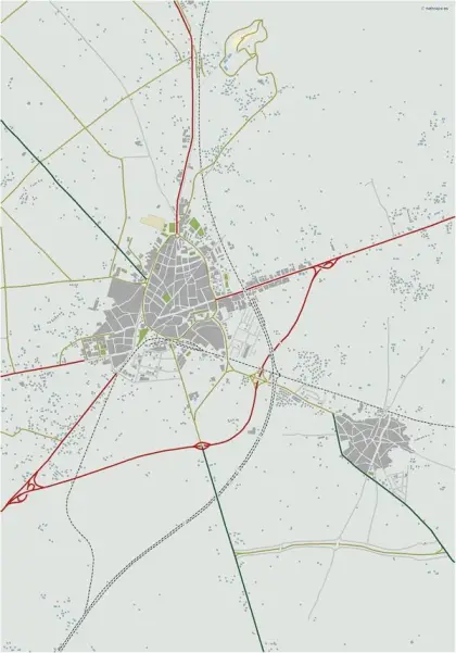 Mapa del área metropolitana de Ciudad Real — mudo