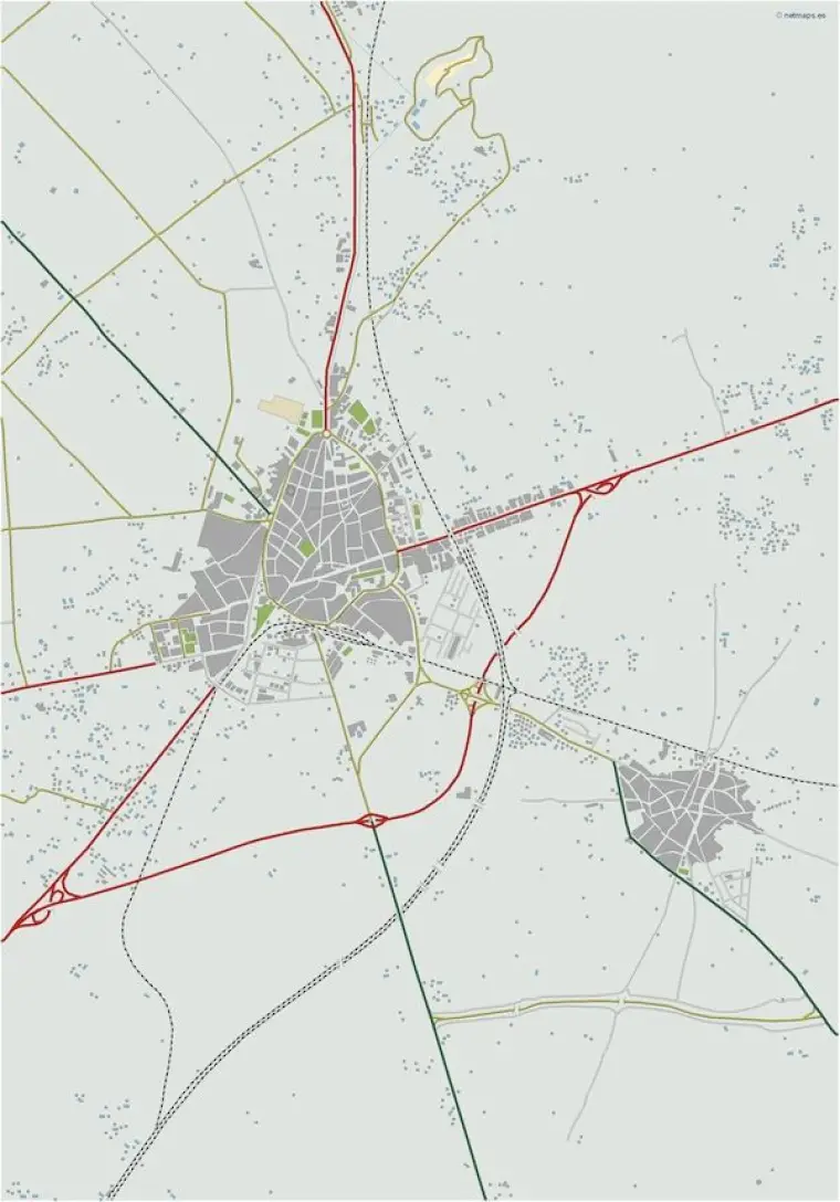 Mapa del área metropolitana de Ciudad Real — mudo
