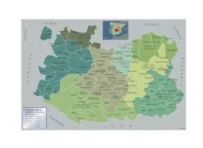 Mapa de municipios de Ciudad Real — con nombres