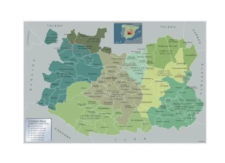 Mapa de municipios de Ciudad Real — con nombres