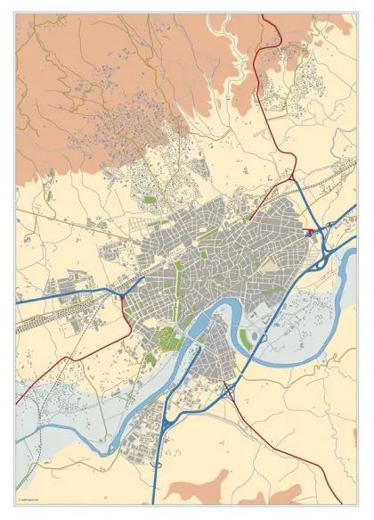 Mapa del área metropolitana de Córdoba — mudo