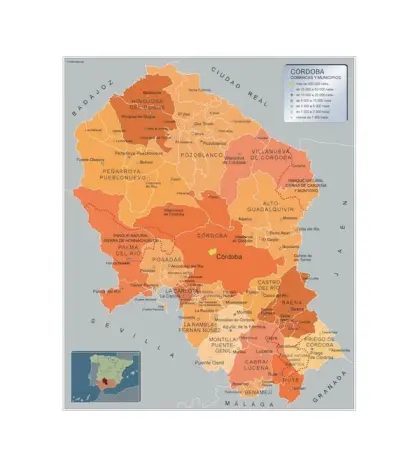 Mapa de municipios de Córdoba — con nombres