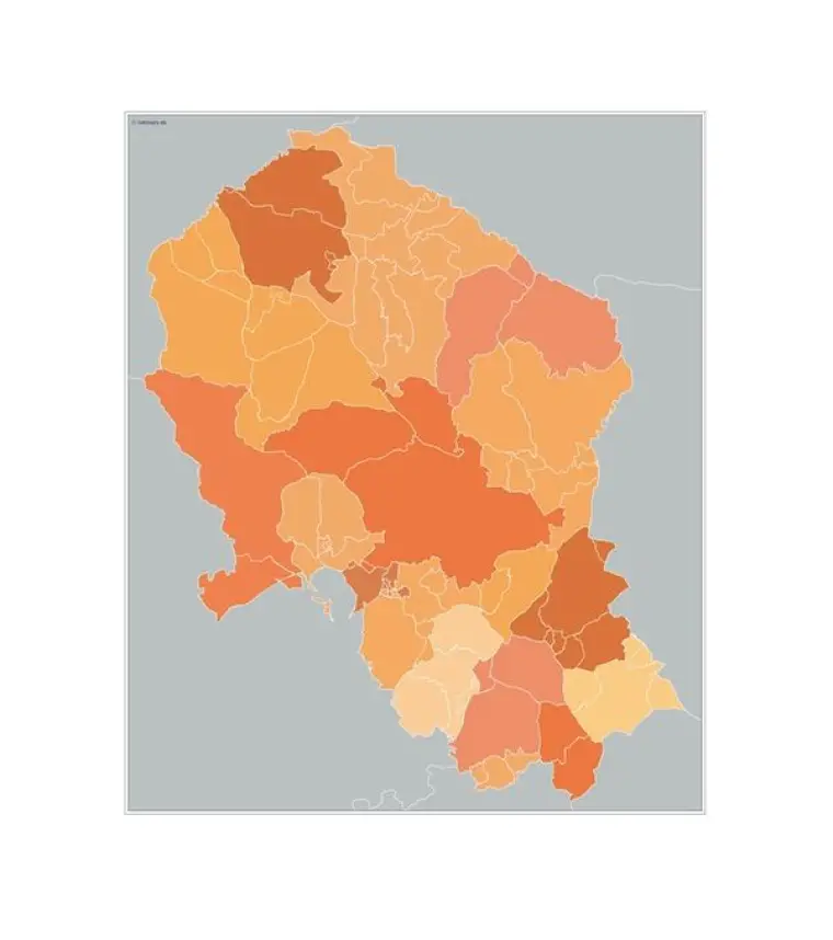 Mapa de municipios de Córdoba — mudo